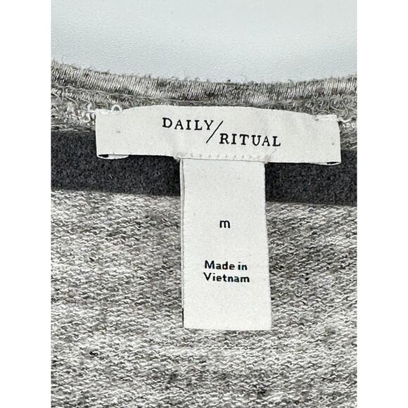 Daily Ritual Wide Leg Cropped Jumpsuit Gray Adjustable Waist Stretch Summer M - Picture 3 of 10